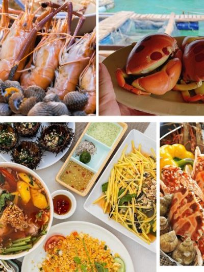 Du khách sẽ được thưởng thức hải sản tươi ngon ngay bên bờ biển.