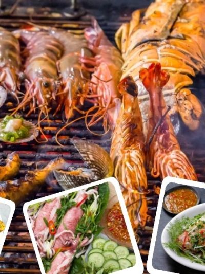 Thưởng thức bữa trưa hải sản phong phú ngay trên tàu
